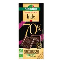 Bonneterre tablette de chocolat noir inde 70% bio 80g Biologique