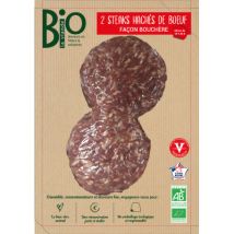 Bio la viande steaks hachés de bœuf façon bouchère 2x125g Biologique