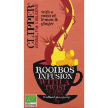 Clipper rooibos infusion bio au gingembre aromatisée citron 30 g Biologique,végétarien