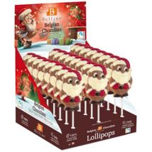 Belfine sucettes père noël chocolat belge 25g pour Enfant