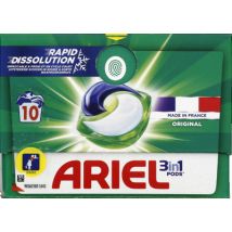 Ariel lessive 3en1 pods original *10 lavages 205g