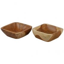 Darimana Teakschalen "Benar", eckig, 2er Set