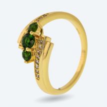 Ring 925vergoldet St. Silber Chromdiopsid