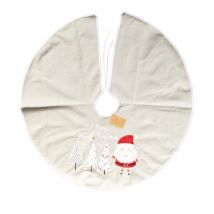 Baumdecke Weihnachtsmann 80x80 grau