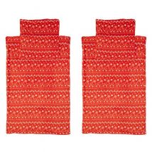 Microflanell Bettwäsche 4tlg. weihnachtlich rot