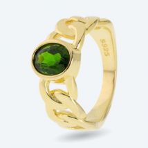 Ring 925 St. Silber vergoldet Chromdiopsid