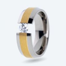 Ring Titan bicolor mit Zirkonia