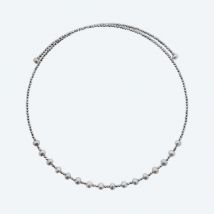 Halsreif AAAAA SWZP+ Hämatit flexibel silberfarben