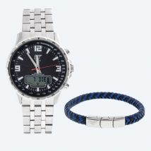 ETT Herren-Funk-Solaruhr + Lederarmband