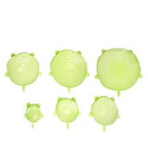 Stretch Deckel Silikon 6 tlg.  grün