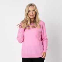 100% KASCHMIR Pullover, Rundhals, rosa