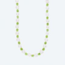 Collier Quarz gefärbt, Süßwasserzuchtperle