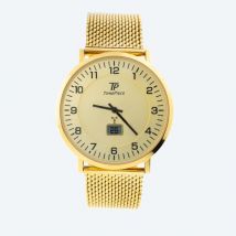 Time Piece Herren-Funkuhr, Milanaiseband, gold