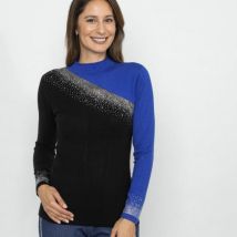 TRENDS by J. Leibfried Pullover schwarz/royalblau