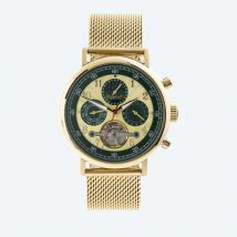 PortaS Herren-Automatikuhr "Spreetal" gold-grün