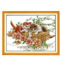 Stickbild "Blumenkätzchen"