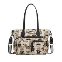 Henney Bear Schultertasche creme/dunkelblau