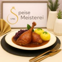 800g Entenkeule + 400g Soße