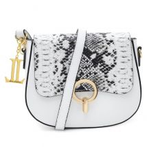 Luca Lorenzo Umhängetasche weiß & Schlangenmuster