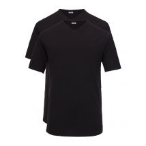 Ragman T-Shirts mit V-Ausschnitt, Doppelpack, extralang