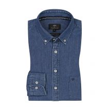 Fynch-Hatton Hemd im Denim-Look mit Button-Down-Kragen