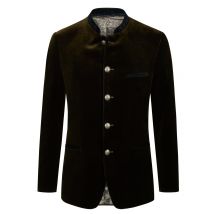 Lodenfrey Janker aus Samt mit Kontrastpaspeln