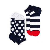 Happy Socks 2er Pack Sneaker Socken mit Streifen und Punkten