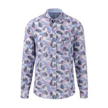 Fynch-Hatton Leinenhemd mit floralem Muster und Button-Down-Kragen