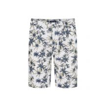 Tom Rusborg Leichte Bermudashorts aus Leinen-Mix mit Palmen-Print