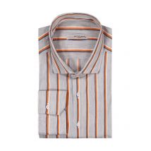 Artigiano Hemd mit Streifen-Muster aus Baumwolle mit Leinen