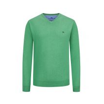 Fynch-Hatton Pullover mit V-Ausschnitt und Logo-Stickerei
