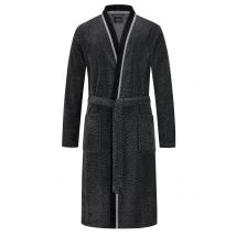 Cawö Gemusterter Frottee-Bademantel in Kimono-Form