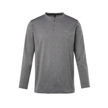 JP1880 Longsleeve mit Serafino-Kragen und Label-Print