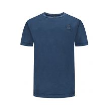 Belstaff Unifarbenes T-Shirt in Washed-Optik mit Logo-Aufnäher