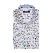 Hatico Kurzarmhemd aus Baumwolle mit Beach-Motiven