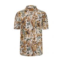 MOS MOSH Gallery Kurzarmhemd aus Lyocell und Leinen mit Aquarell-Print