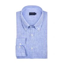 Paul & Shark Meliertes Leinenhemd mit Button Down-Kragen