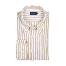 Paul & Shark Leinenhemd mit Streifen und Button Down-Kragen