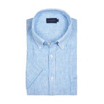 Paul & Shark Gestreiftes Kurzarmhemd aus Leinen