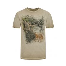 Almtracht T-Shirt mit Hirsch-Motiv aus Bio-Baumwolle