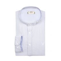 Pure Trachtenhemd mit gestickten Streifen und Stehkragen