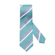 J. Ploenes Krawatte aus Seide und Leinen mit Blockstreifen