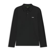 BOSS GREEN Langarm-Poloshirt in Piqué-Qualität mit Logo-Stickerei, Regular Fit