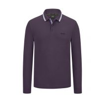 BOSS GREEN Langarm-Poloshirt in Piqué-Qualität mit Logo-Stickerei, Regular Fit
