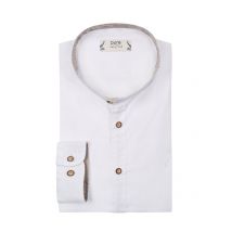 Pure Unifarbenes Trachtenhemd mit Stehkragen und Hornknöpfen