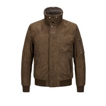 Milestone Wattierter Lederblouson mit Cord-Struktur