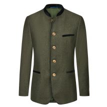 Lodenfrey Janker in Woll-Haptik mit Samtpaspeln