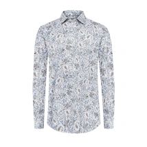 1863 by Eterna Baumwollhemd mit Paisley-Muster und Kentkragen