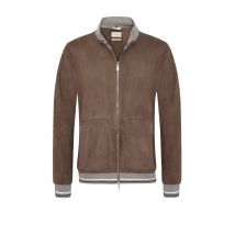 Gimo's Lederblouson aus weichem Ziegenveloursleder mit Rippbündchen