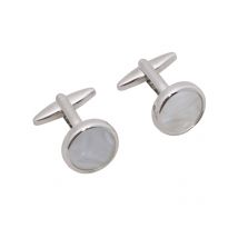 Lindenmann Runde Manschettenknöpfe mit Perlmutteinlage